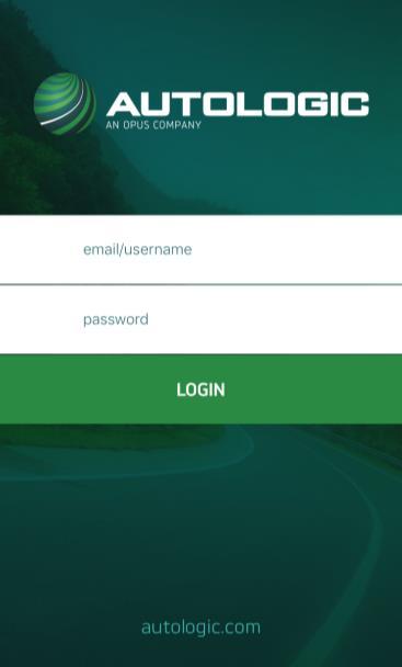 Logging into the App When AutologicMobile loads, you ll see a login screen. You must be an existing customer as you will need your AutologicLive username and password. 1. Enter your username 2.