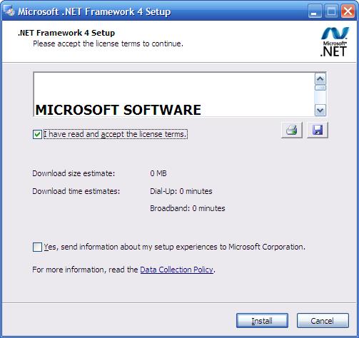 At this point the MS.NET Framework version 3.