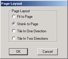 Printing Forms 29 The Page Layout dialog box appears: The following layout choices are available: Fit to Page scales the form up or down in size, so that it covers as much of one printed page as