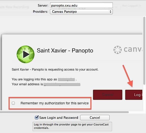 Providers box (see Picture 8). You can then log into Panopto through the Canvas portal.