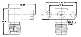 Receptacles STRAIGHT AND RIGHT ANGLE FEMALE 2 HOLE FLANGE RECEPTACLES TAB
