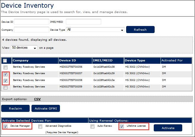 Activating Device Features for Client Companies If your company is designated a Trusted distributor, you can activate device features for selected devices. To activate one or more devices: 1.