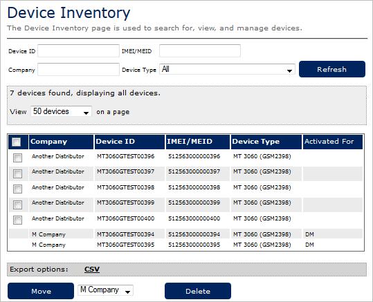 Deleting Devices To delete devices from the Device Inventory: 1. Click the Inventory tab. The Device Inventory page opens. 2.