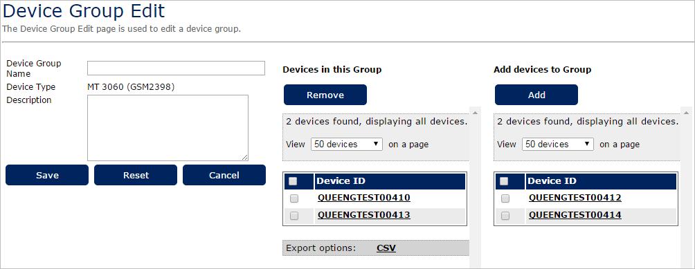 The Device Group Edit page opens. The selected devices appear under Devices in this Group. In addition, the system finds similar devices that you may also want to add to the group.