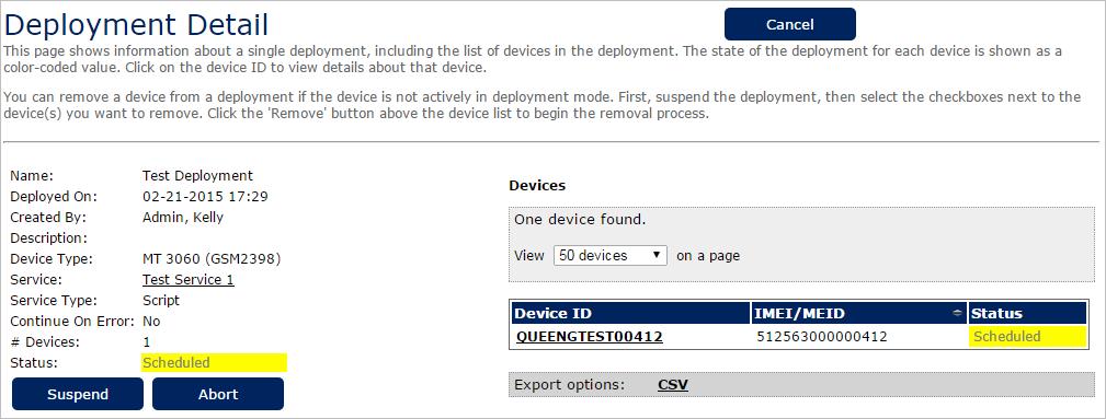 In Description, enter a description for the deployment. 5. Click Deploy.