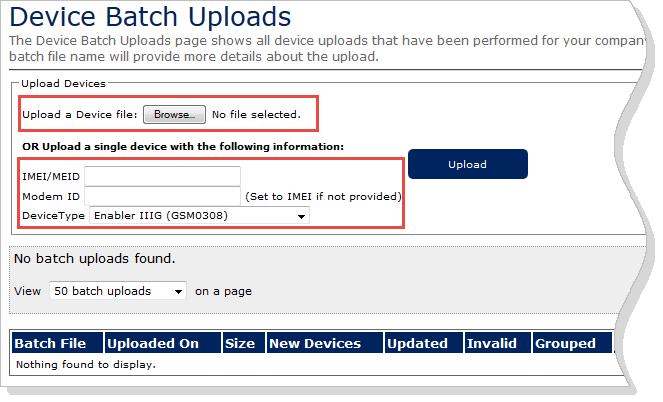 Uploading Device Information Device information must be uploaded to the system before the devices can communicate with the N4A software platform.