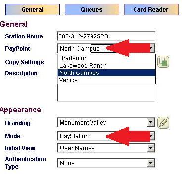From the Card Reader tab select the NuVision purse, (created in Step 2) from the Card Reader