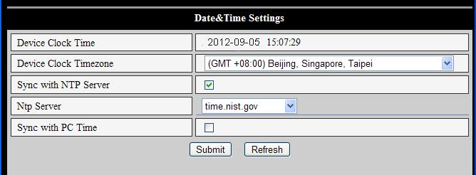 3.5.3 Time Setting If the device is connected to the Internet, you enable the NTP server to correct the time and need to select