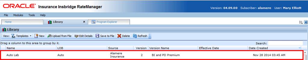 You must check the box. Highlighting the version or just a program will not create a template. NOTE: You can select multiple program versions.