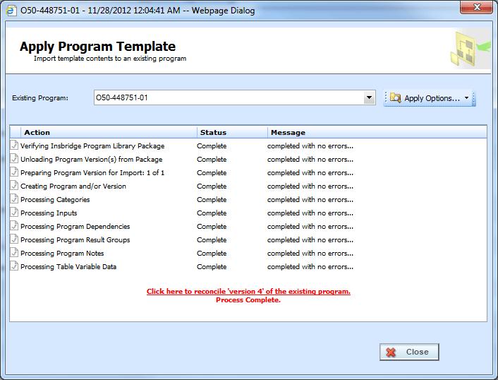 Chapter 5 Library 3. Select the Program Folder location you want from the drop down menu. Then select the final Program where you want to place the new version.