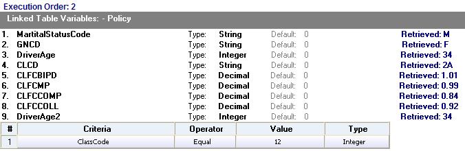 How a Table Variable is Shown on the Debug Rating Report