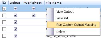 Chapter 1 Testing Run Custom Output Mapping You can use a custom output mapping file on any result file. 1. Select the result file where you want to use custom output mapping.