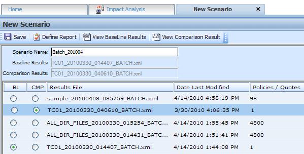 Chapter 2 Impact Analysis Results File: Name of the results file. Last Date Modified: Time stamp of when the results file was created.