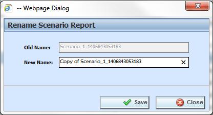 Chapter 2 Impact Analysis RENAMING A SCENARIO REPORT A scenario report can be re-named after it has been run. Renaming a Scenario Report 1. Navigate to the Reporting sub-tab.