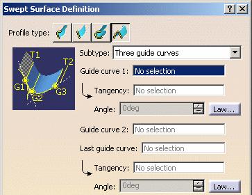 and tangency surface - One guide and tangency surface Sweeping a