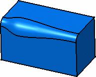 The fillet surface is obtained by rolling a sphere, which radius would vary, over the selected edge.