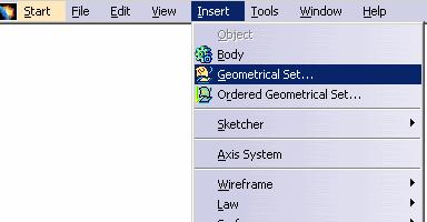 Create a New Geometrical Set To CREATE a new geometrical set:- - Select