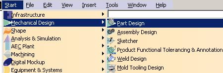 (16) To make a Solid:- Start/Mechanical Design/Part Design Click Thick