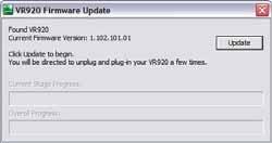 First Time VR920 Update Windows Vista If this is the first time you have updated your VR920, you will be advised that Windows can t verify the publisher of the driver software.