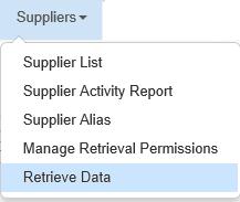 Retrieve an Audit 1. Go to Suppliers > Retrieve Data. Set Up Automatic Retrieval from Supplier 1.