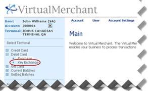 Using Your Virtual Terminals Performing Canadian Debit Card Transactions To Process Canadian Debit Card Key Exchange Transactions Key Exchange is an administrative transaction that requests a new PIN