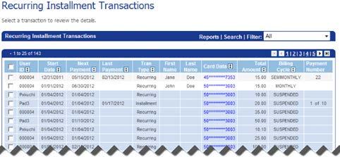 Managing Unsettled Transactions (Current Batches) Managing Current Batches Recurring and Installment Transactions Managing Current Batches Recurring and Installment Transactions The Recurring link