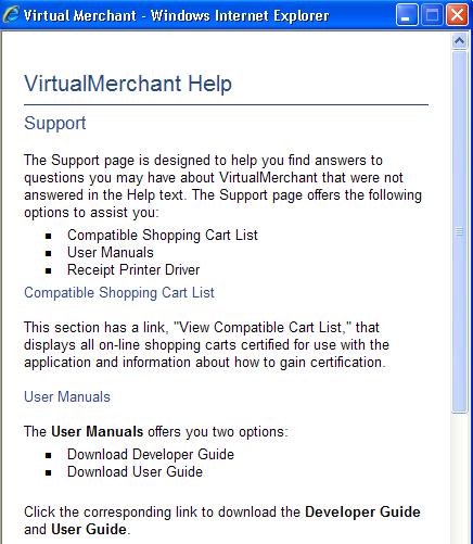 Getting Started VirtualMerchant Interface Release Notes Release Notes provide links to supplementary documents that are delivered to the