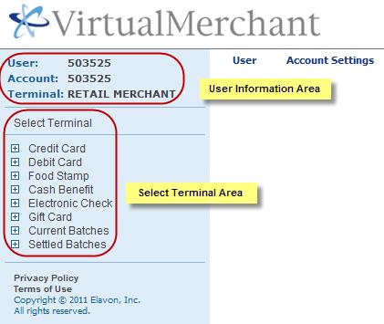 Getting Started VirtualMerchant Interface Transaction Menu Options The Transaction Menu Options