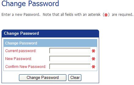 If you cannot remember your current password, or if your account has been locked, call Customer Service for assistance. 1. Select User Change Password. The Change Password screen displays. 2.