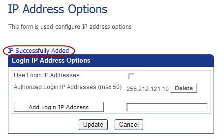 Managing Account Settings Updating Your Security Questions NOTE: You must select Use Login IP Addresses to use an IP address to restrict access to an account.