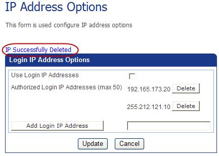 Managing Account Settings Updating Your Security Questions To Delete a Login IP Address 1. Select Account Settings IP Address Options.