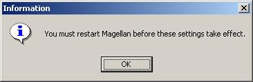 When prompted to restart Magellan, click OK. 7.