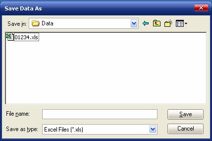 Section 4 Batch Data When Start Batch on the Main Window is clicked, the Save Data As dialog window is displayed. Data can be saved to any local or network folder.
