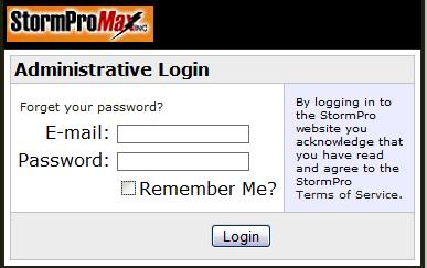 2. Accessing StormPro Max Your StormPro Max online account is protected by enterprise security software.