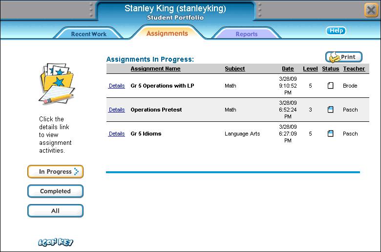 Portfolio and Reports 3 Assignment Status Click to display status