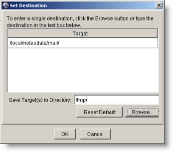 Restore and Recovery f. Click OK to close the Set Destination dialog box. The Destination column in the Items Marked for Restore table contains the target destination. g. Click More Options.