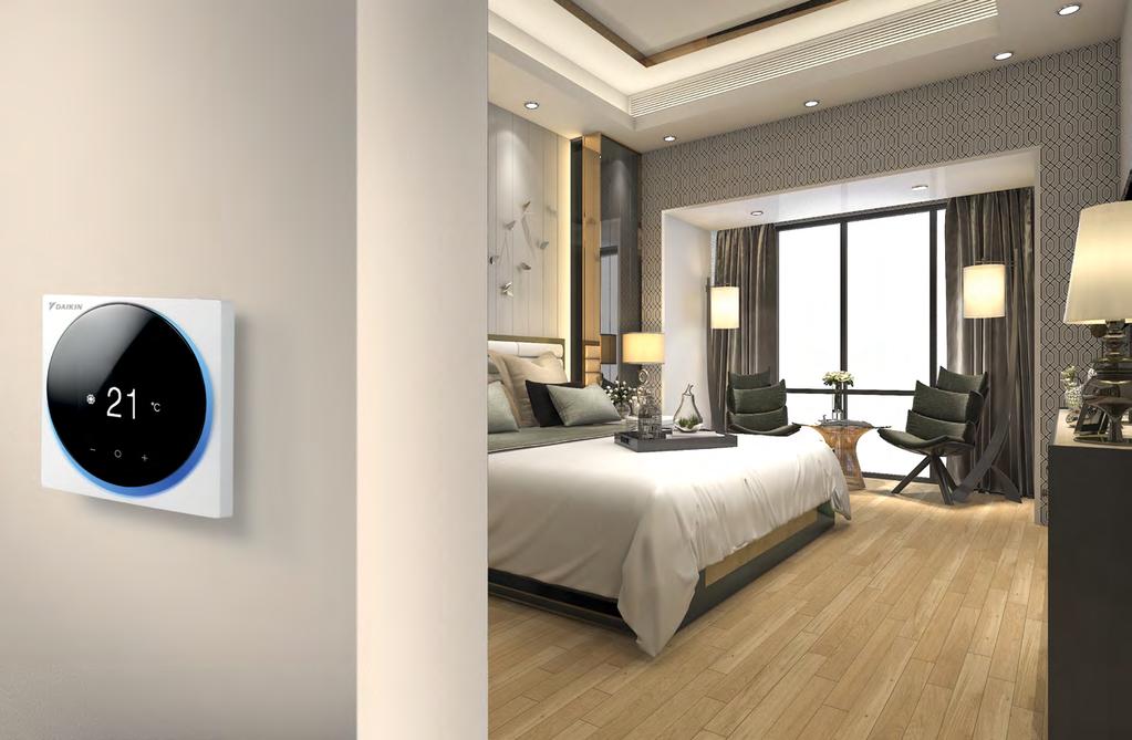 Hotel Intuitive climate control in hotel rooms Using the simple display, hotel guests can easily set their comfort to their preference.