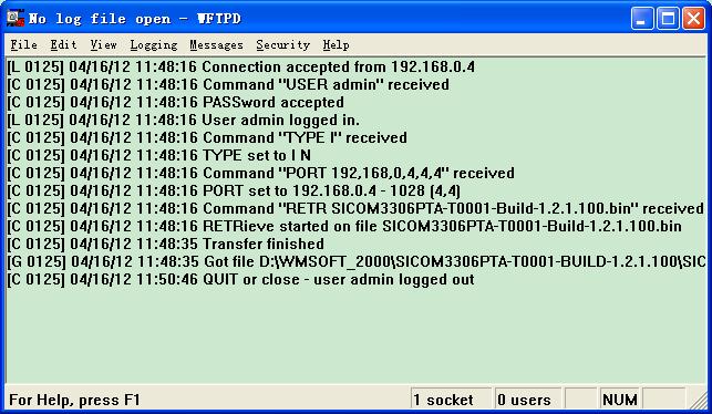 Figure 16: Normal communication of FTP server and switch 5. Wait for the update to complete, as shown in Figure 17 Figure 17: Wait for update 6.