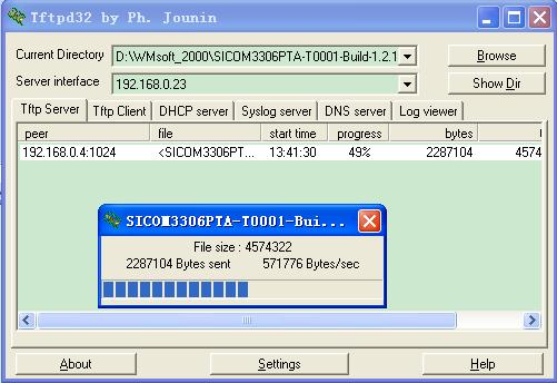 Figure 21: Normal communication of TFTP server and switch 4. Wait for the update to complete, as shown in Figure 22 Figure 22: Wait for update 5.