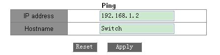 Figure 84: Ping operation IP address Format: A.B.C.