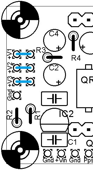 7LZ should be jumpered as shown by the pale blue line in the diagram below-right, so that the 5V supply reaches the rest of the ProgRock circuit. 4.3.