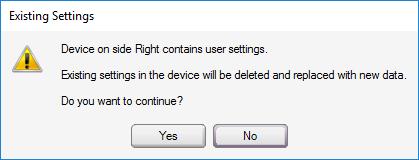 LabMaster will give warning that user settings will be deleted.
