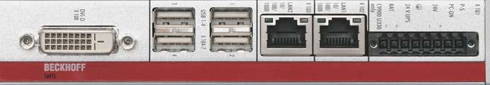 Product Description Interfaces Interfaces to the C6915 Industrial PC X108 X106 X107 X104 X105 X103 X102 X101 Power supply Network 10/100/1000 BASE-T Network 10/100/1000 BASE-T USB1 USB4 DVI-D Type