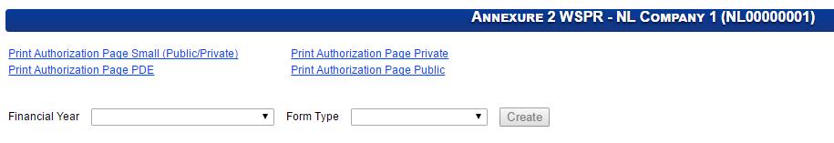 This is a requirement in order for the system to create the Annexure II WSPR forms 8 Click on the Annexure II WSPR menu option