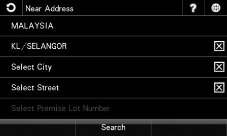Point of Interest (Near Address) Searching Point of Interest near a given street name. 3. Tap Near Address. 5. Tap Select State to enter the destination state. 1.