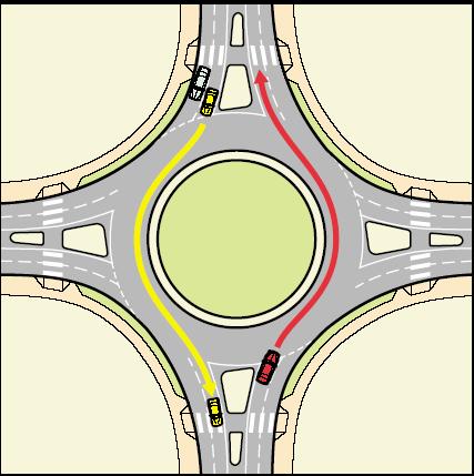 High-Capacity Roundabout Modern roundabout with yield entry Approaches with