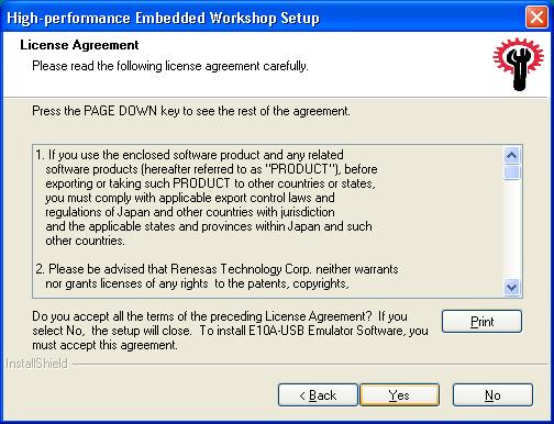 (5) The [License Agreement] dialog box will appear. Read the contents and click the [Yes] button. Figure 4.