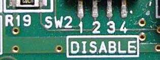 [UCON] (no.3) of switch SW2 to [DISABLE] as shown in figure 6.3. This enables singleunit operation of the MCU board.