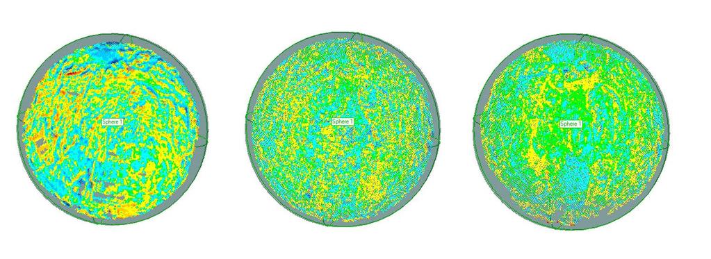 Sphere Precision assessment Comparison against the best-fit sphere, diameter being calculated from