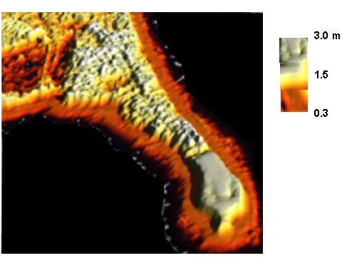 Coastal geomorphology reconstruction from fuzzy B-spline DInSAR Fig. 5: 3D spit rate change by using fuzzy B-spline algorithm.